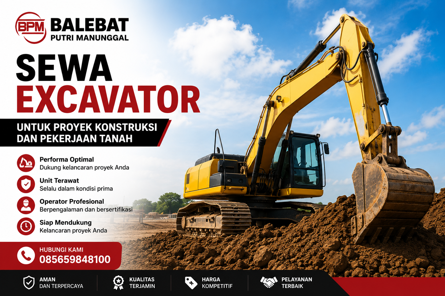 Sewa Excavator untuk Proyek Konstruksi dan Pekerjaan Tanah