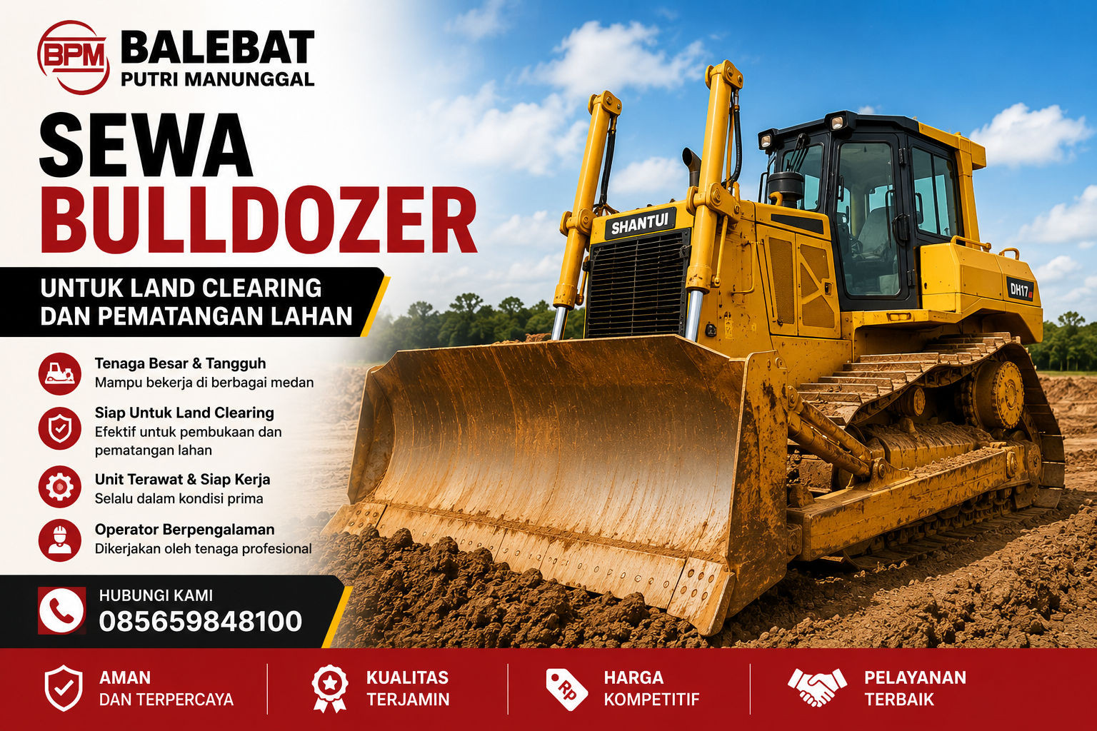 Sewa Bulldozer untuk Land Clearing dan Pematangan Lahan